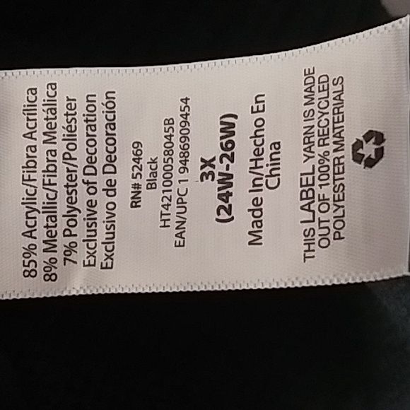 Merry Christmas Sweater Pullover Ugly Gaudy Metallic Fuzzy Contest Winner New 3X - Picture 11 of 12